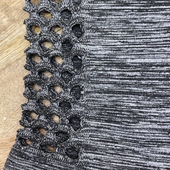 C-Mode Women's Leggings Gray Black Seamless Full Length Cut Out Side Leg Size 1 - Picture 1 of 7